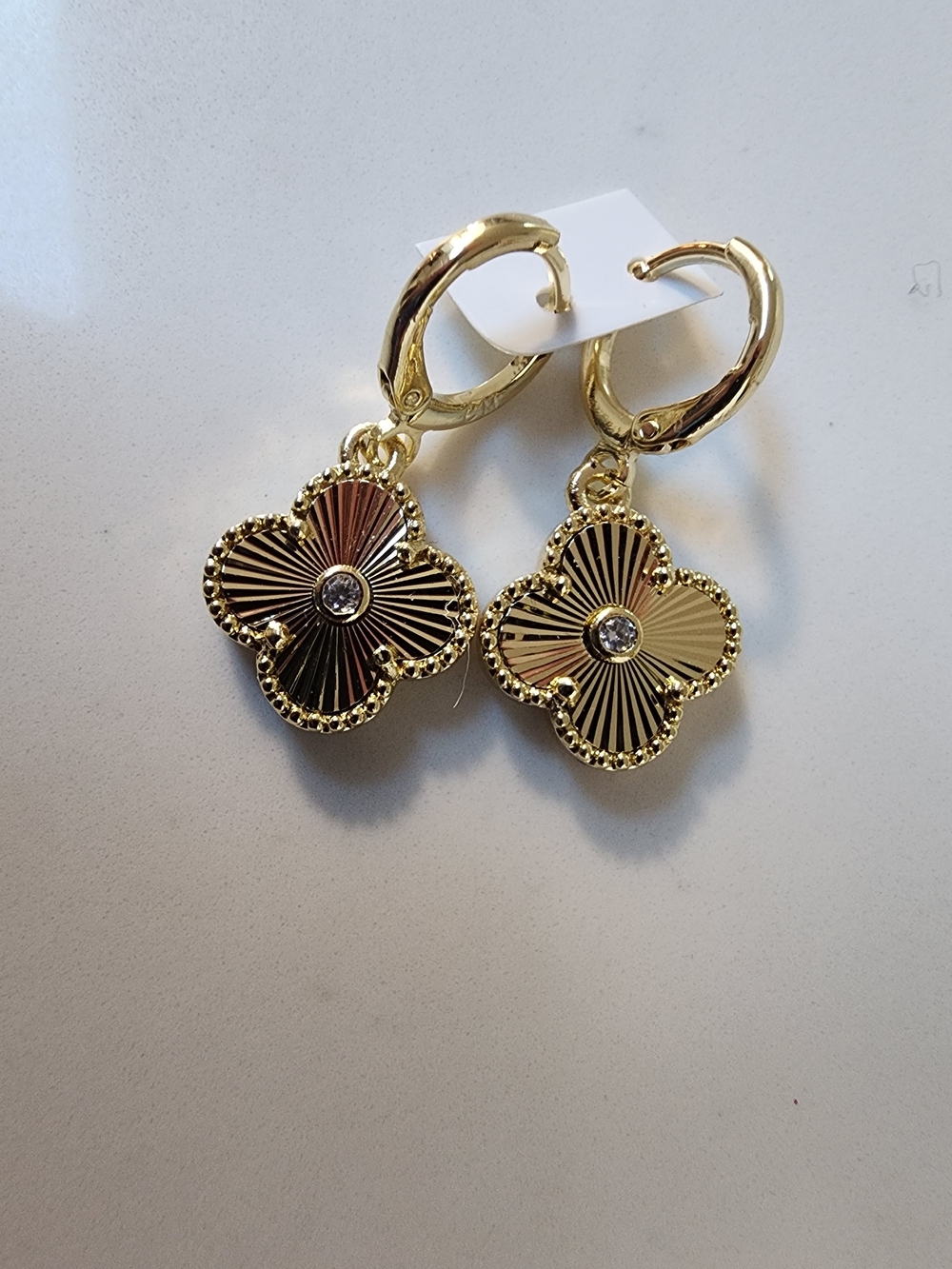 14k Plated 5 Micron Drop Hoop Earrings